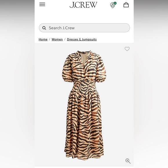 J. Crew Dresses & Skirts - J Crew Smocked Waist Cotton Dress in Zebra Print Size XXS